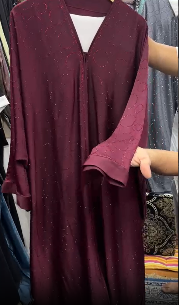 Imported Korean Fabric Kaftaan Abaya MAROON ( NEW EID LAUNCH )