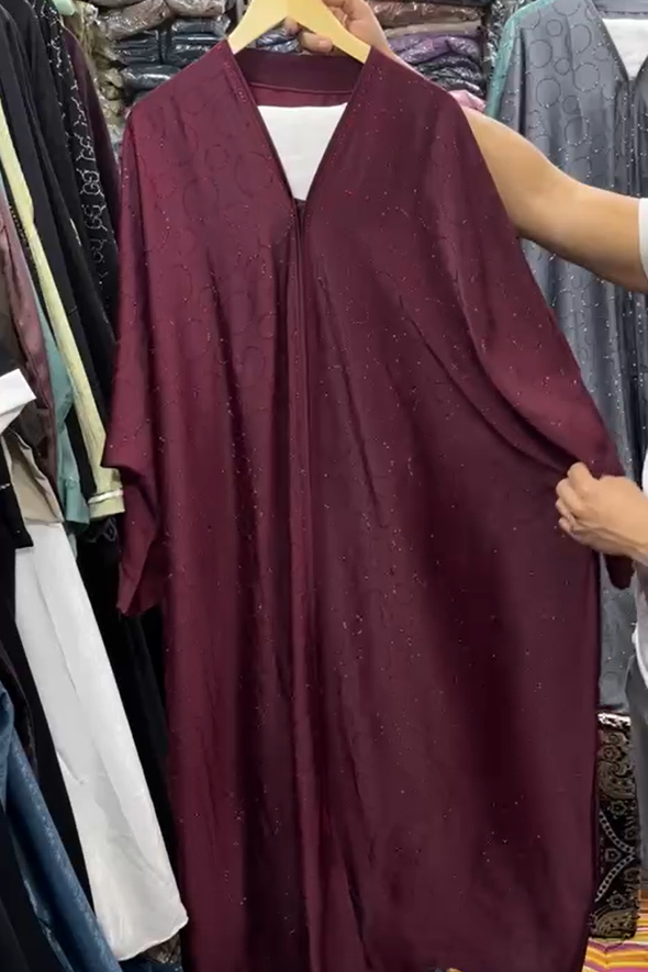 Imported Korean Fabric Kaftaan Abaya MAROON ( NEW EID LAUNCH )