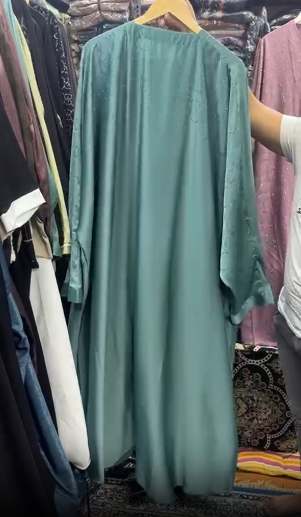 Imported Korean Fabric Kaftaan Abaya SEA GREEN ( NEW EID LAUNCH )