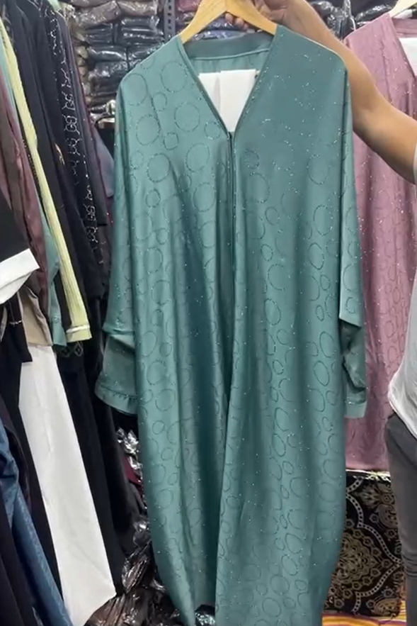 Imported Korean Fabric Kaftaan Abaya SEA GREEN ( NEW EID LAUNCH )