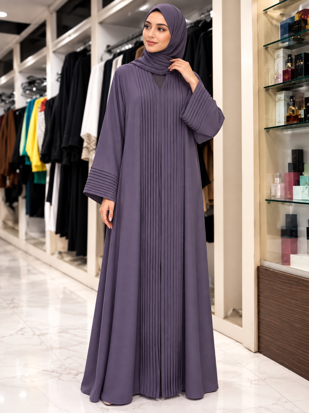 PRADA IMPORTED KIMONO ABAYA | DARK LAVENDAR