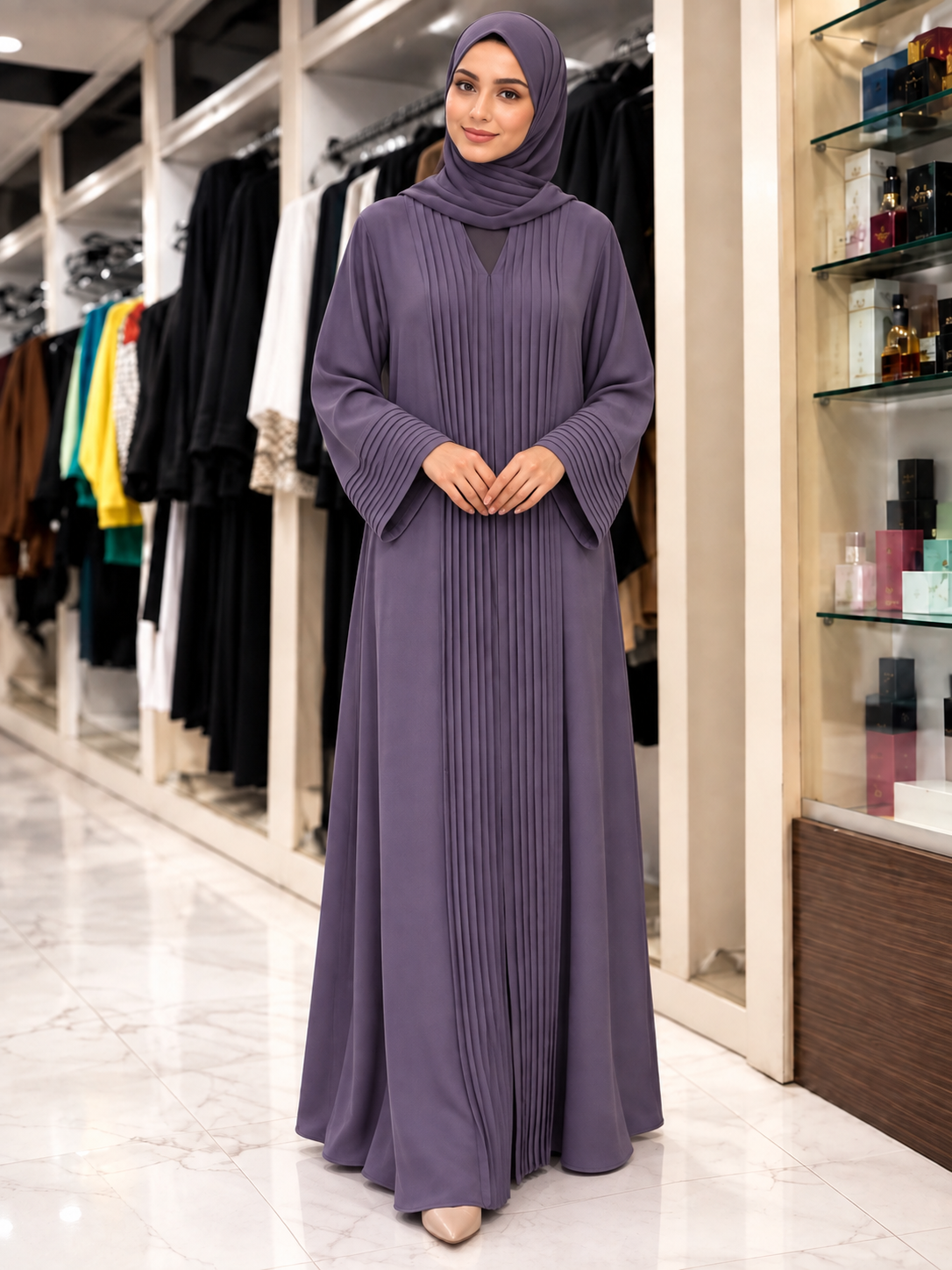PRADA IMPORTED KIMONO ABAYA | DARK LAVENDAR
