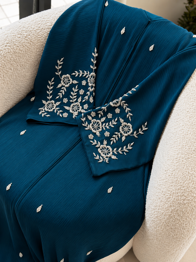 GULMEHER FRONT OPEN ABAYA | TEAL
