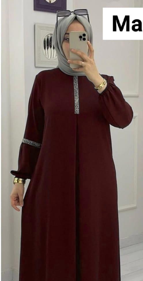 6001 - Aash Basic Abaya | MAROON