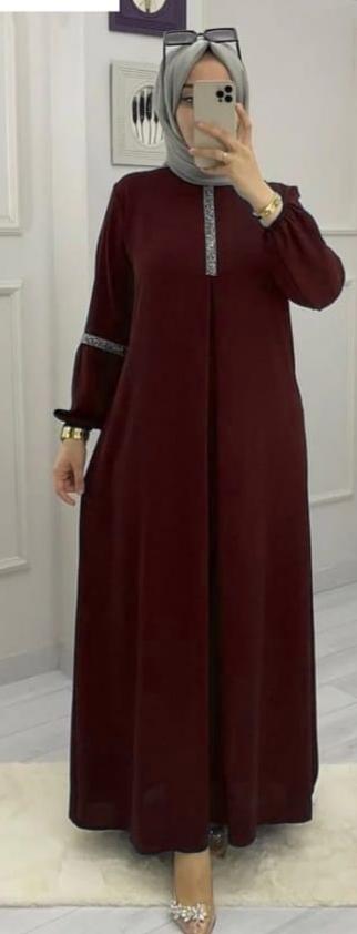 6001 - Aash Basic Abaya | MAROON