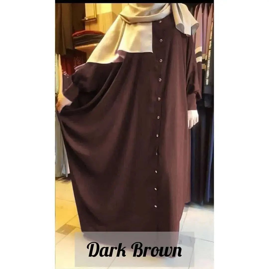 Misbha Demanded Button Kaftan ( DARK BROWN )