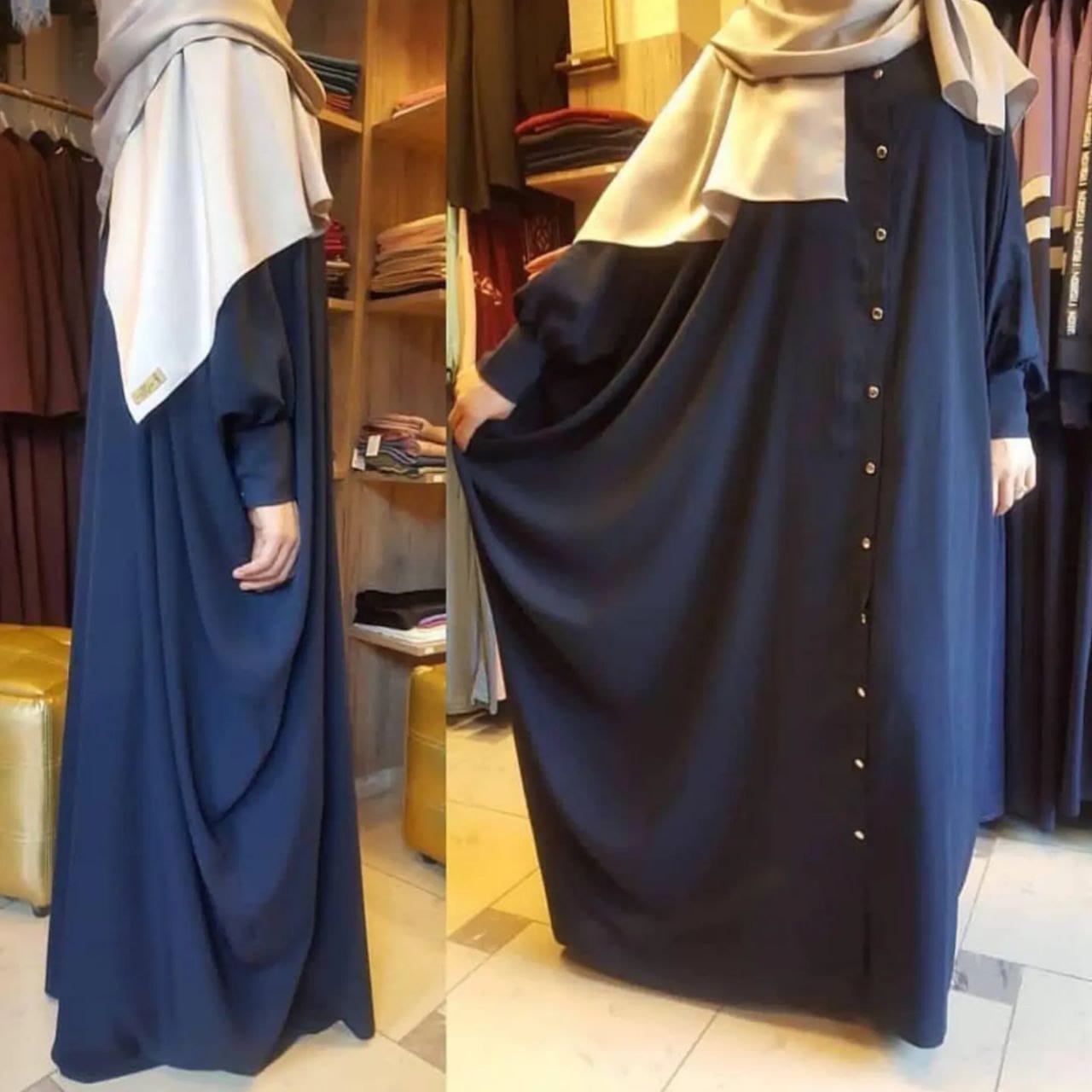 Misbha Demanded Button Kaftan ( BLUE )