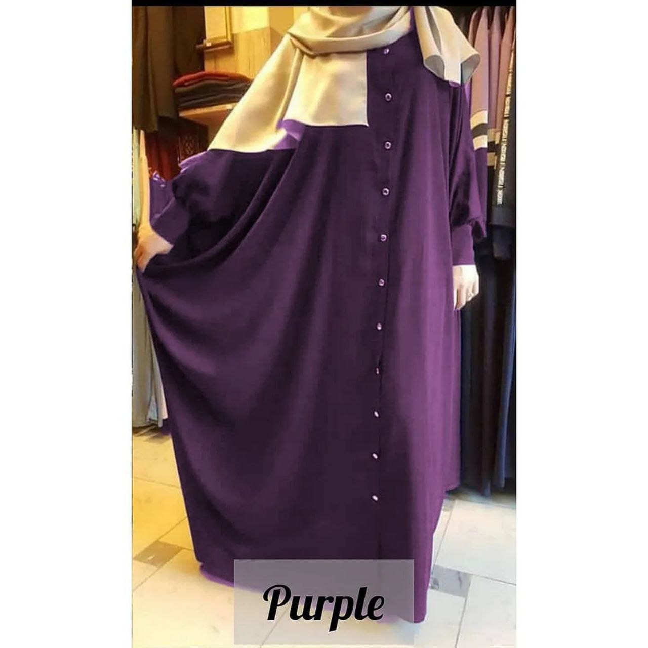 Misbha Demanded Button Kaftan ( PURPLE)