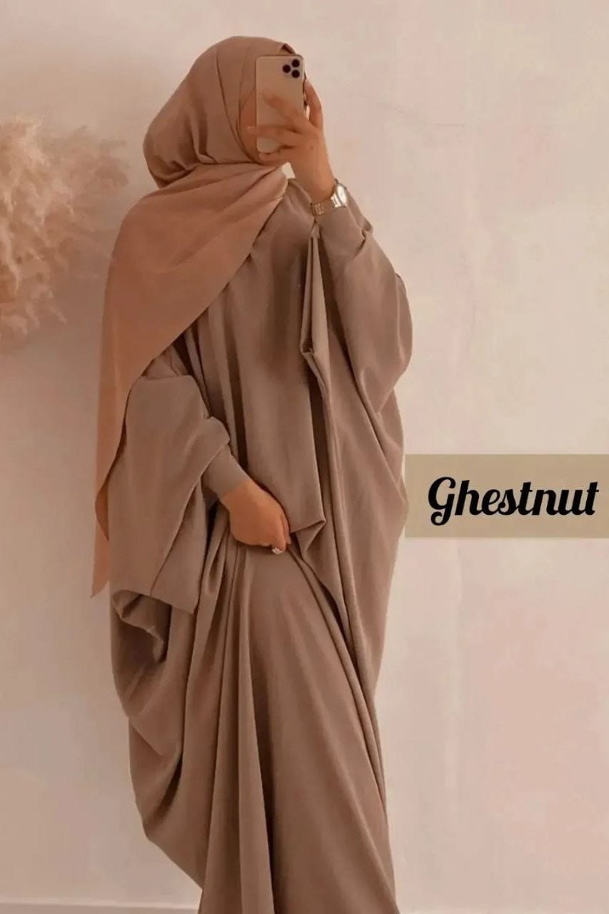 Arebiyan Kaftan Abaya ( NEW - GHESTNUT LITE )