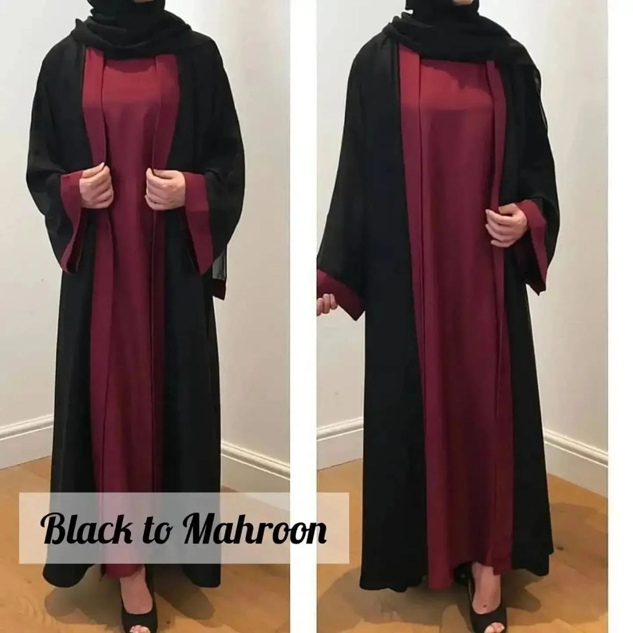 SHRUGS ABAYA MAHROON