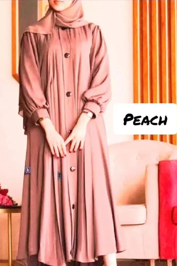 Daily Wear Buttons Abaya ( PEACH )