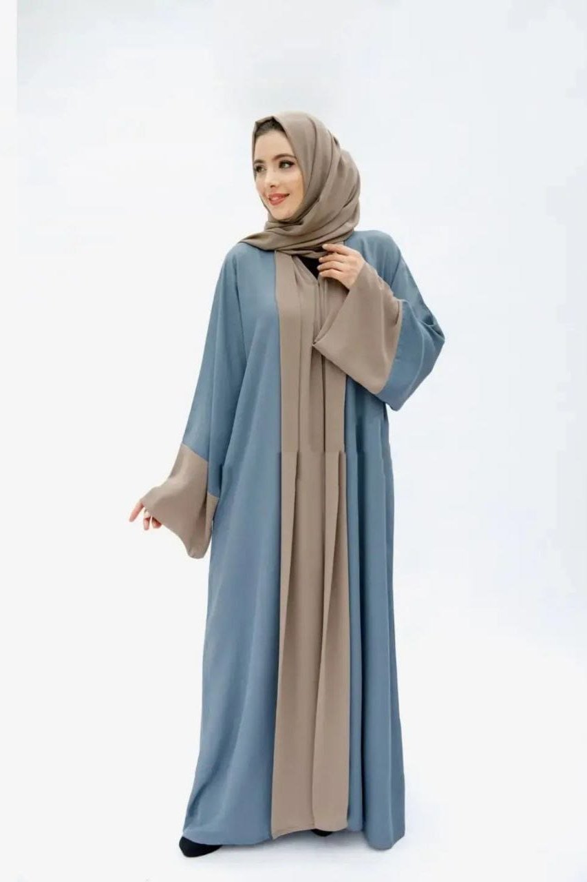 Imported Cimono Abaya GRAY TO GOLDEN ( New - Edition )