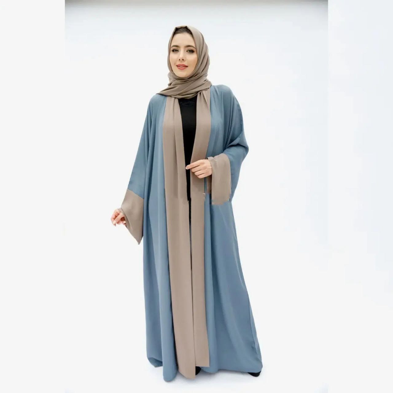 Imported Cimono Abaya GRAY TO GOLDEN ( New - Edition )