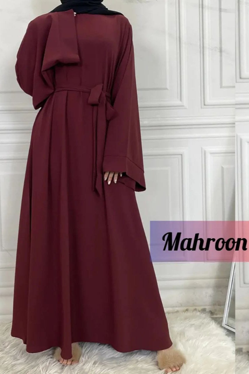 10IN  Daily Wear Basic Abaya - ( MAHROON )