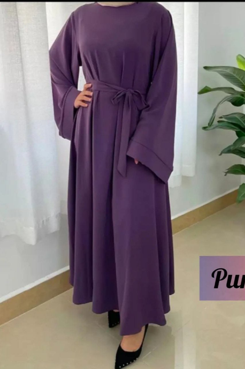 10IN  Daily Wear Basic Abaya - ( PURPLE )