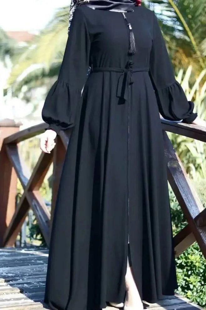 BASIC ZIPPER ABAYA | BLACK