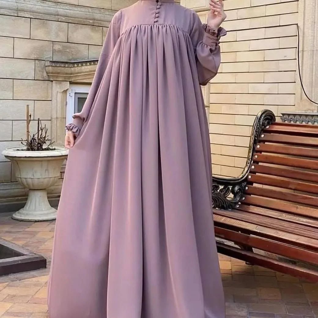 Specal Lilic Pink Plates Abaya ( Limited - Edition )