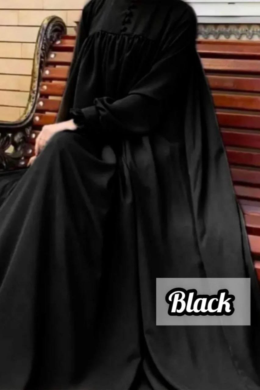 Imported collar & cuff pipin plates work Abaya - BLACK ( limited - Edition )