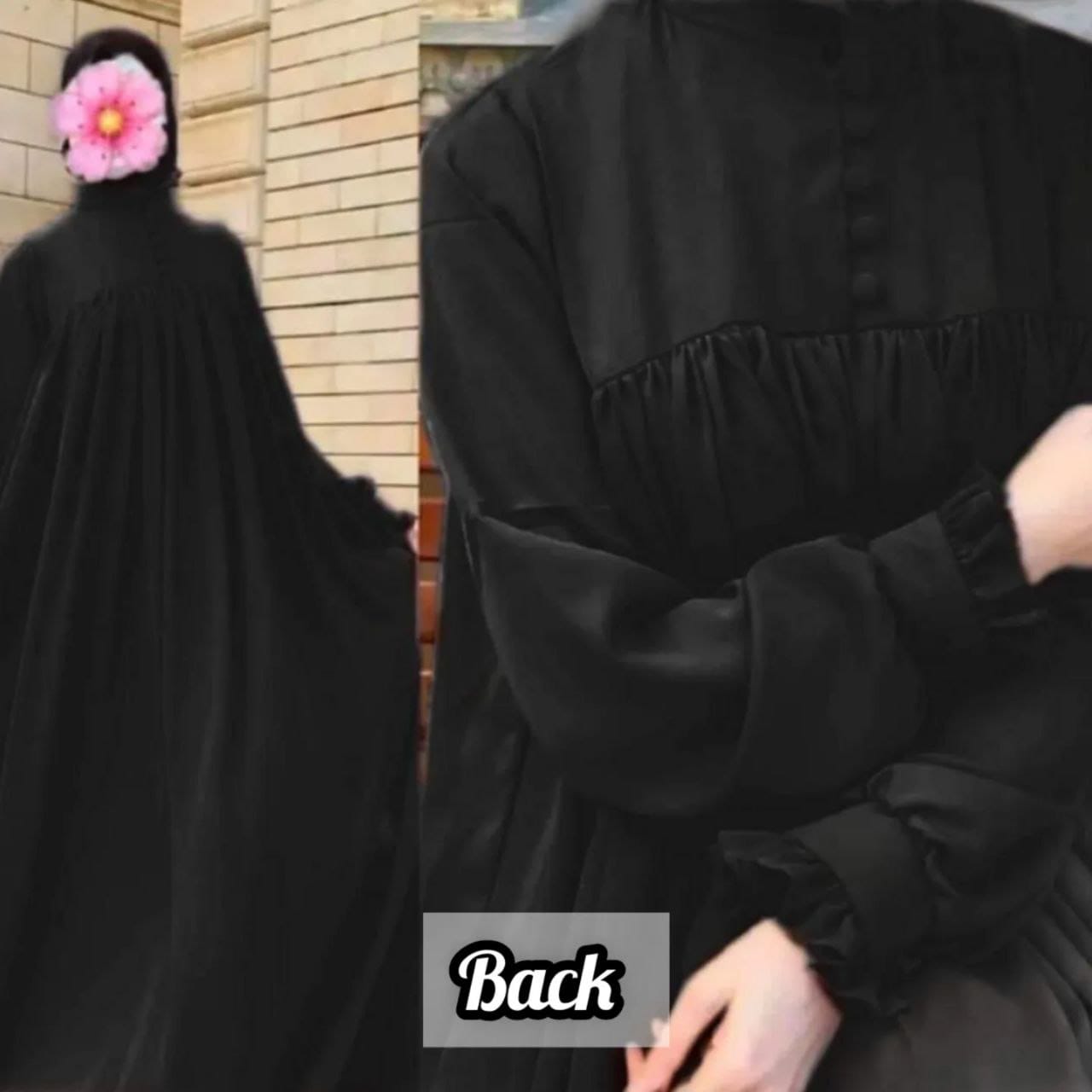 Imported collar & cuff pipin plates work Abaya - BLACK ( limited - Edition )