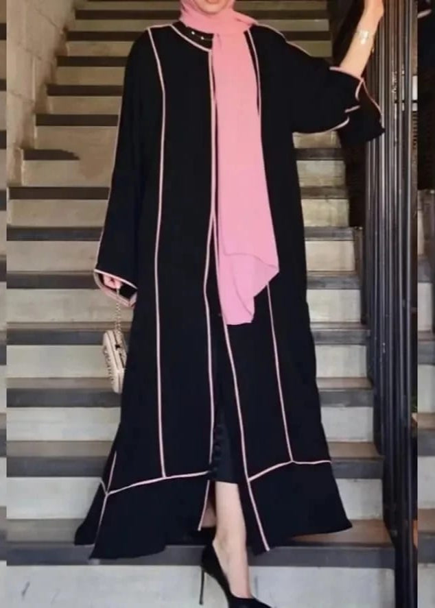 SHEENA MODIFIED ZIPPER ABAYA | PINK