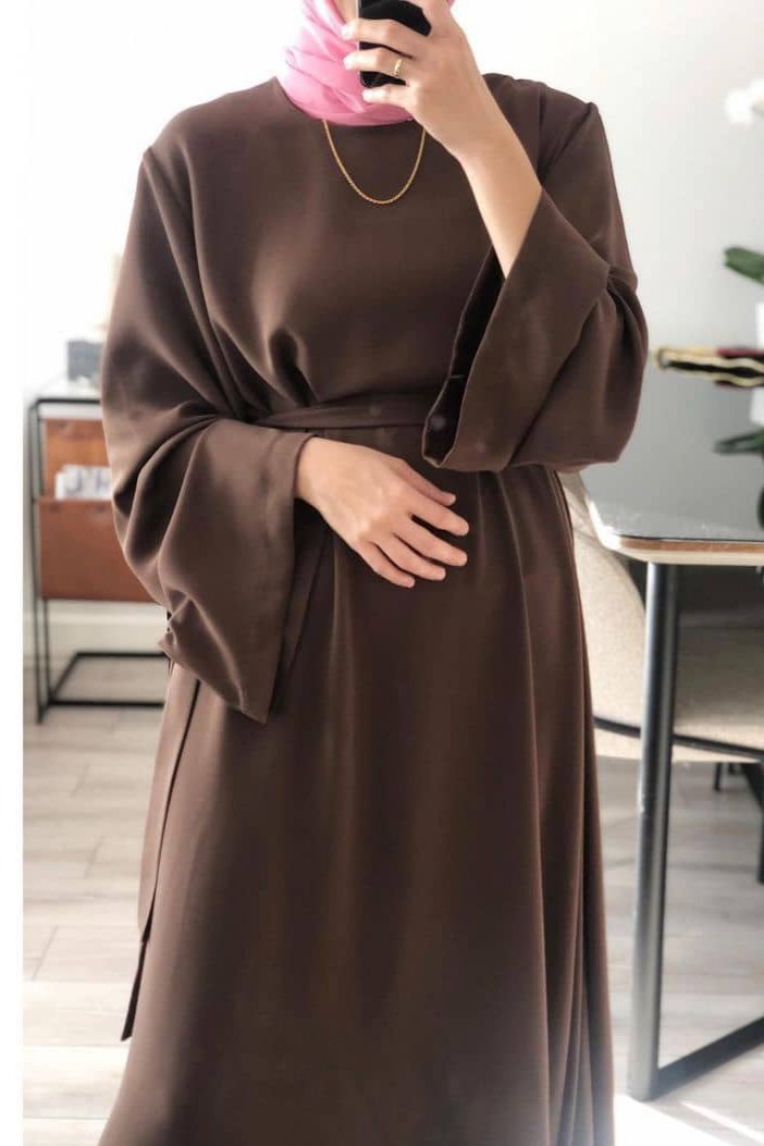 10IN  Daily Wear Basic Abaya - ( BROWN )