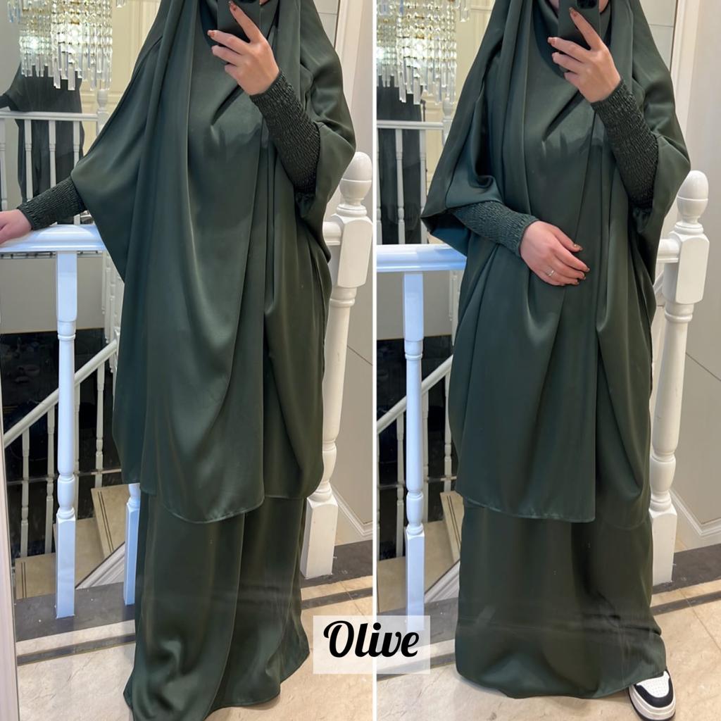 2 piece Jilbab with Skirt Best of Daily Wear - ( OLIVE )