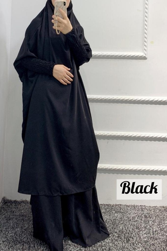 2 piece Jilbab with Skirt Best of Daily Wear - ( BLACK  )