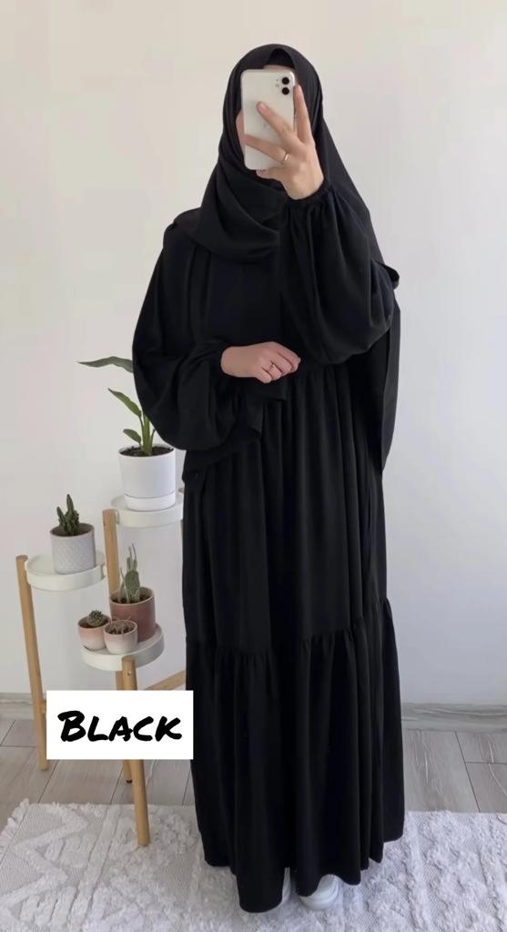 Tuba Frill Abaya BLACK ( Limited Stock )