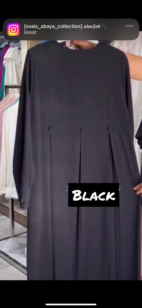Kulsum Black Front Plates Work Zipper Abaya (  BLACK ) New Launch