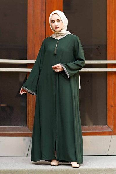 SAIRA ZIPPER ABAYA | OLIVE