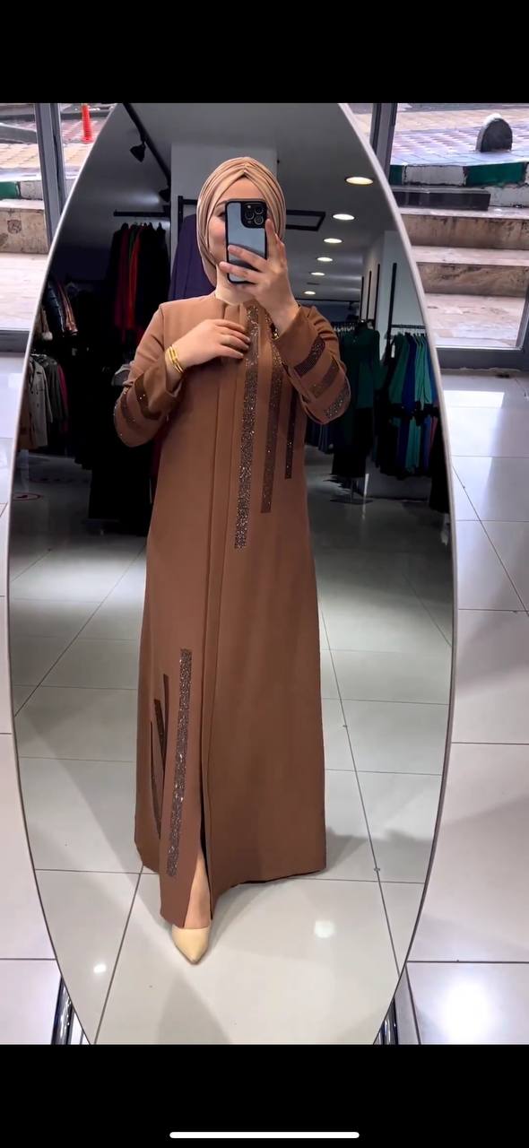 Saima Zipper Abaya MOCHA BROWN ( NEW LAUNCH )