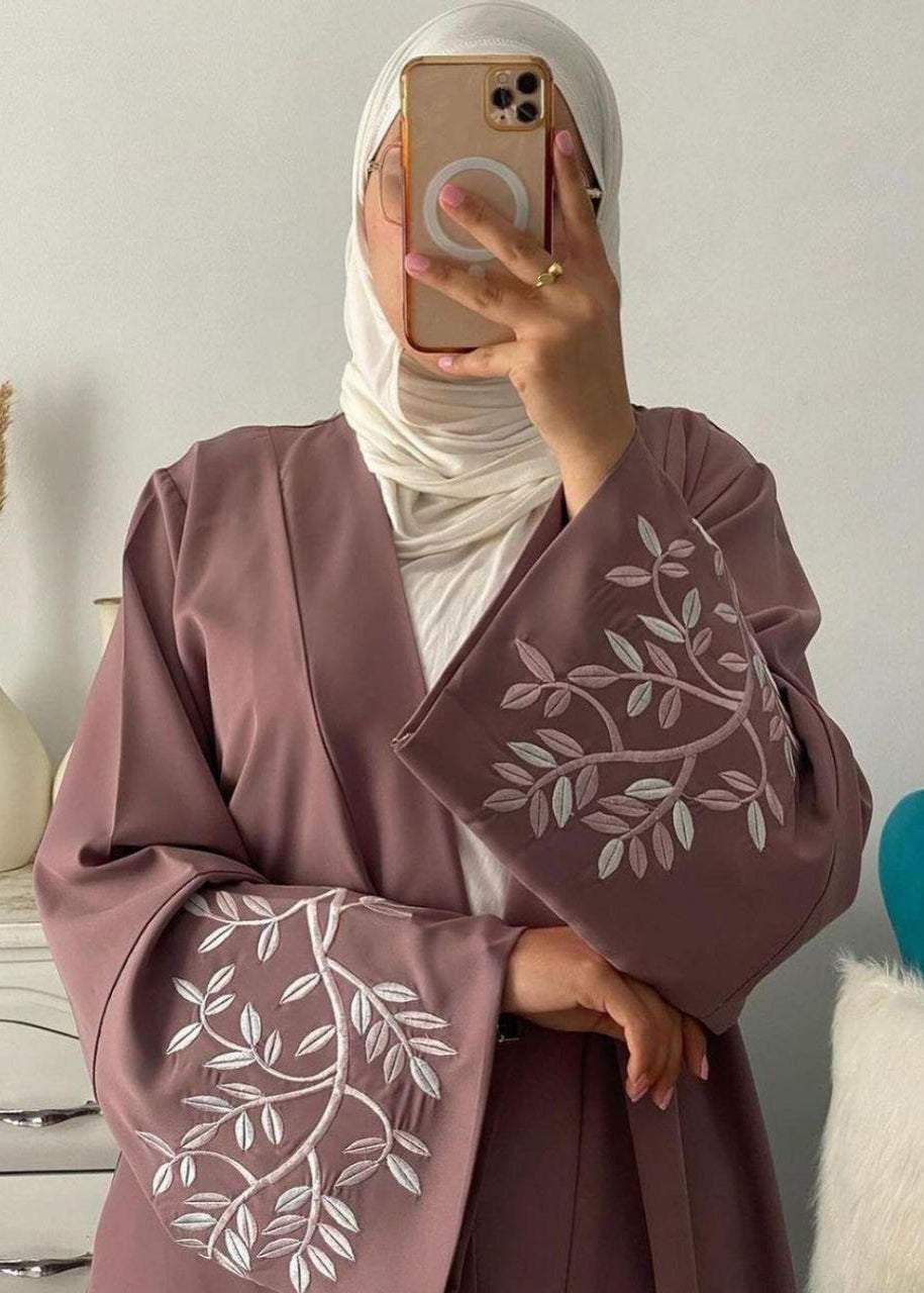 Erah Premium Double Shrug Abaya - DUSTY PINK