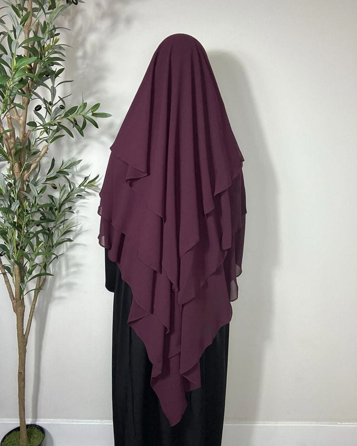 3 LAYERED KHIMAR | WINE