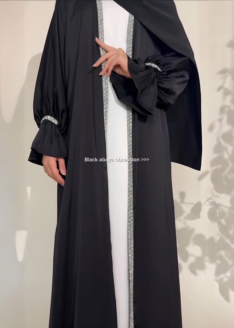 SAHARA DOUBLE SHRUG ABAYA | BLACK