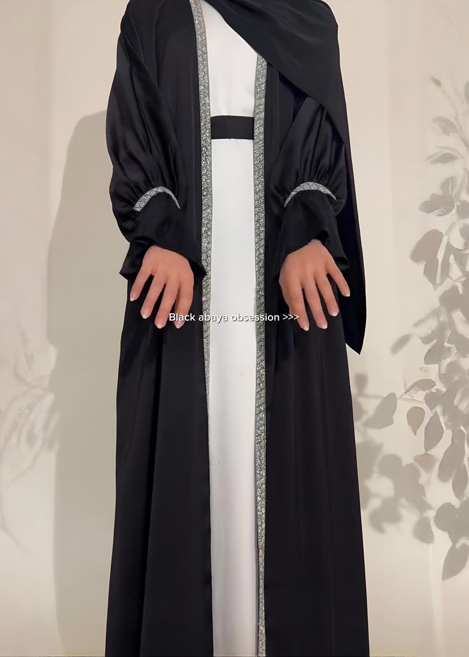 SAHARA DOUBLE SHRUG ABAYA | BLACK