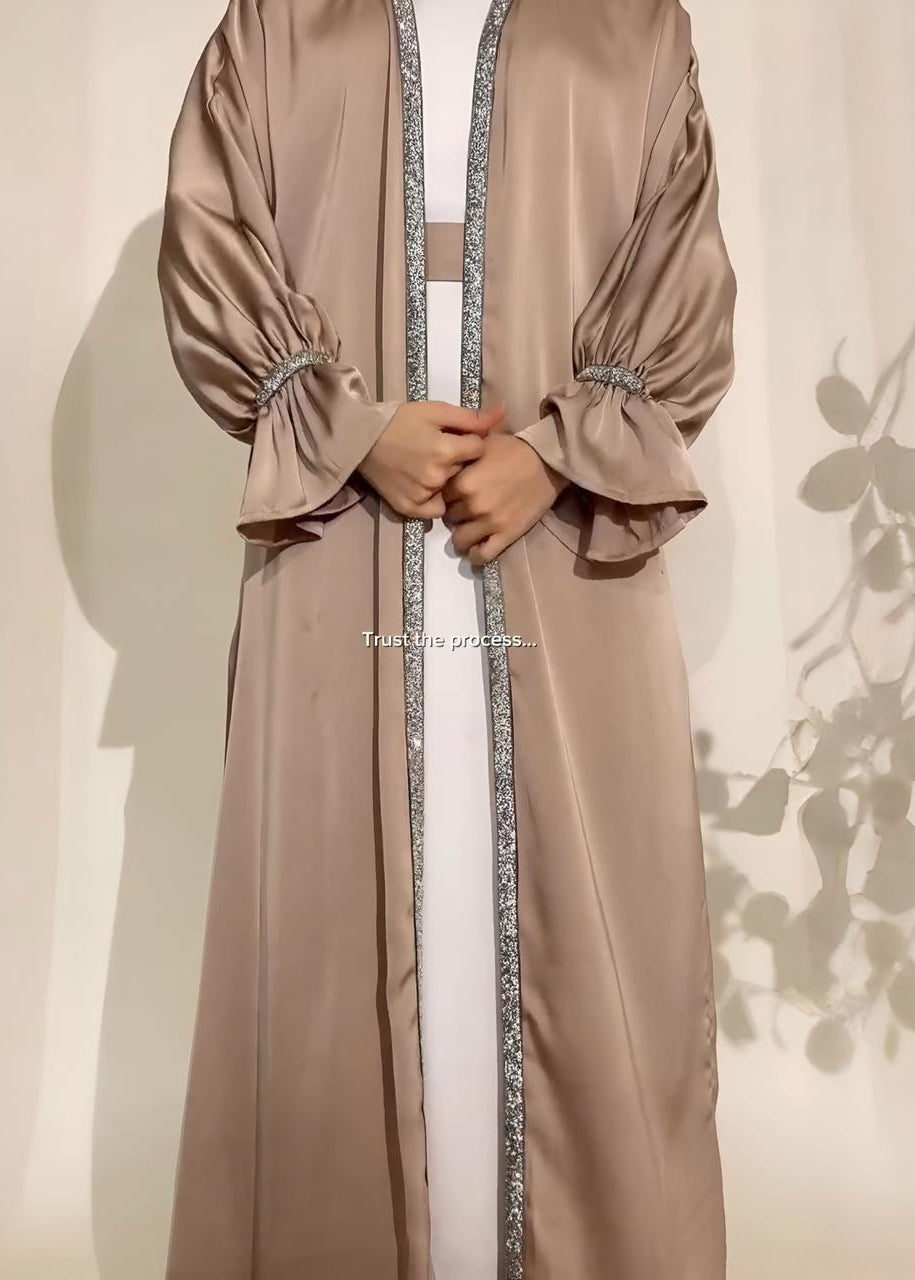 SAHARA DOUBLE SHRUG ABAYA | NUDE