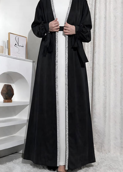 BISMA DOUBLE SHRUG ABAYA | BLACK