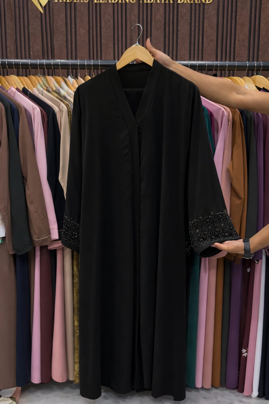 RUBA HANDWORK ABAYA | BLACK