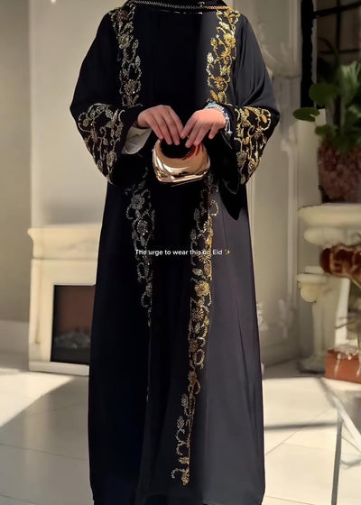ZAINA DOUBLE SHRUG ABAYA | GOLDEN