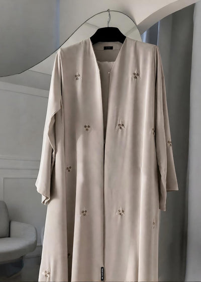RUBAB FRONT OPEN ABAYA | NUDE