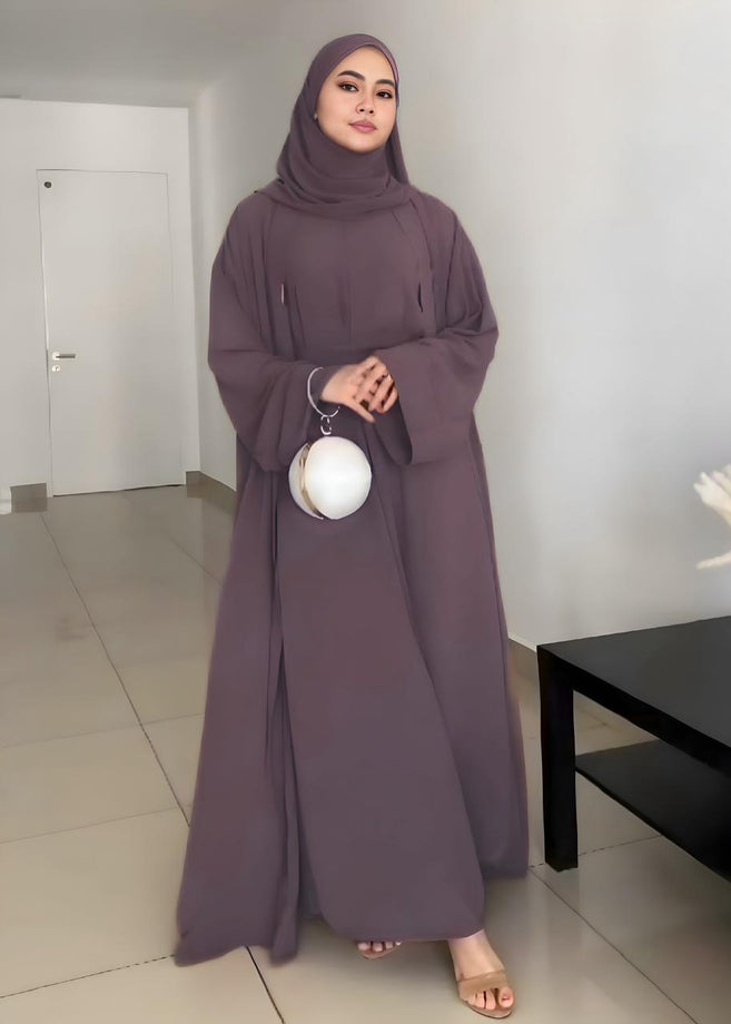ANAM DOUBLE SHRUG ABAYA | DUSKY PINK