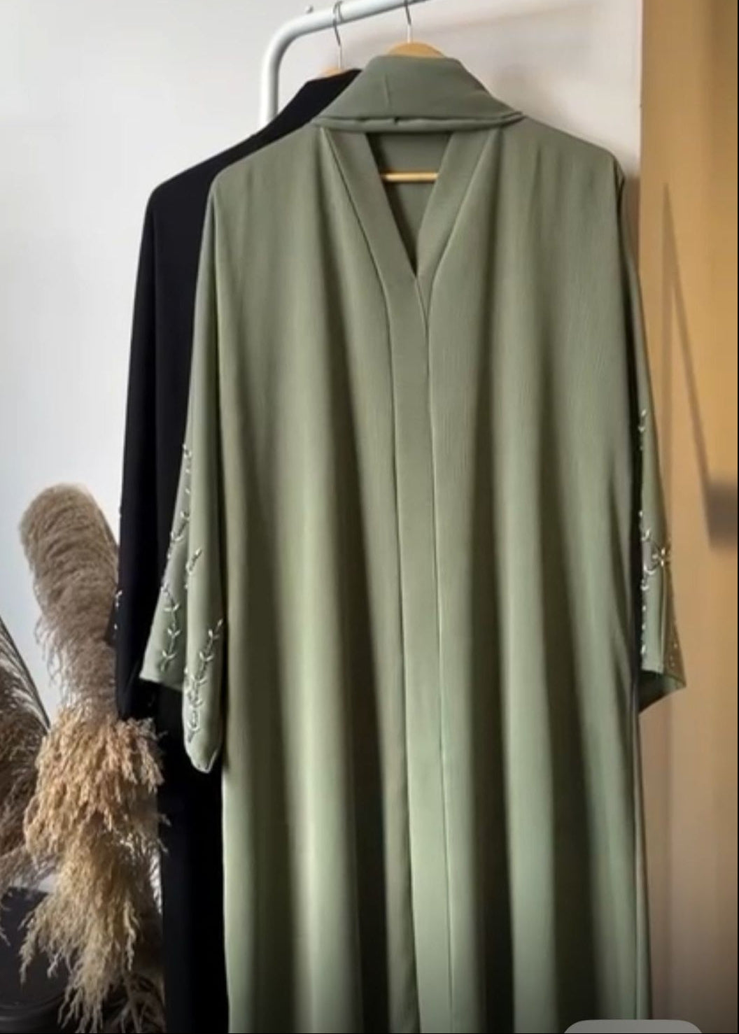 NOOH FRONT OPEN ABAYA | PISTA GREEN