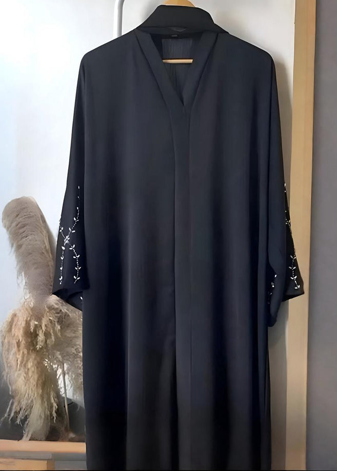 NOOH FRONT OPEN ABAYA | BLACK