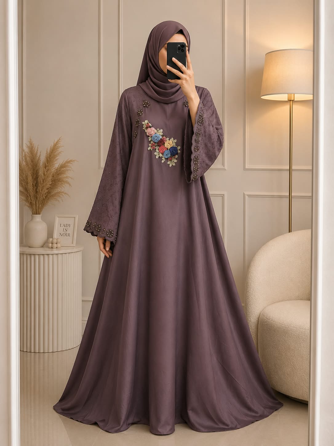 7755 - ALFAH ABAYA | GHESTNUT LITE