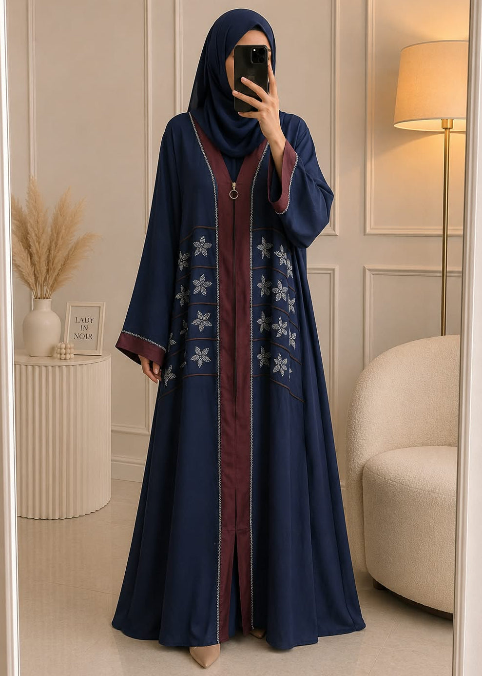 0369 - DOUBLE SHADED ABAYA | BLUE