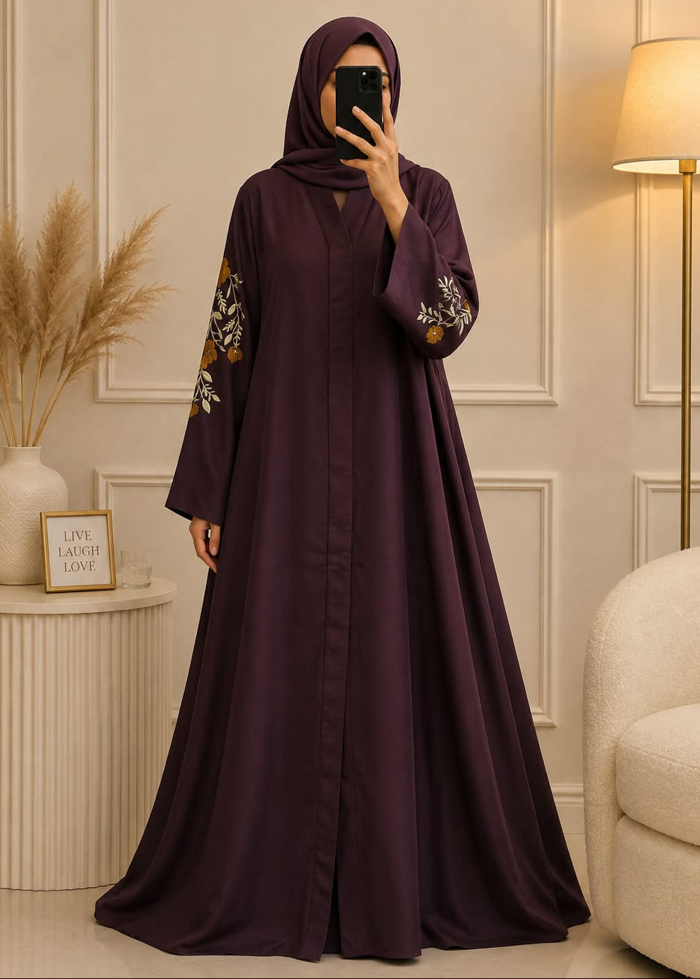 3699 - FIZAH HANDWORK ABAYA | WINE