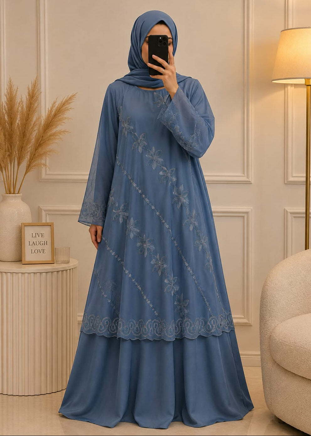 6644 - SUALEHA WORK ABAYA | GRAY
