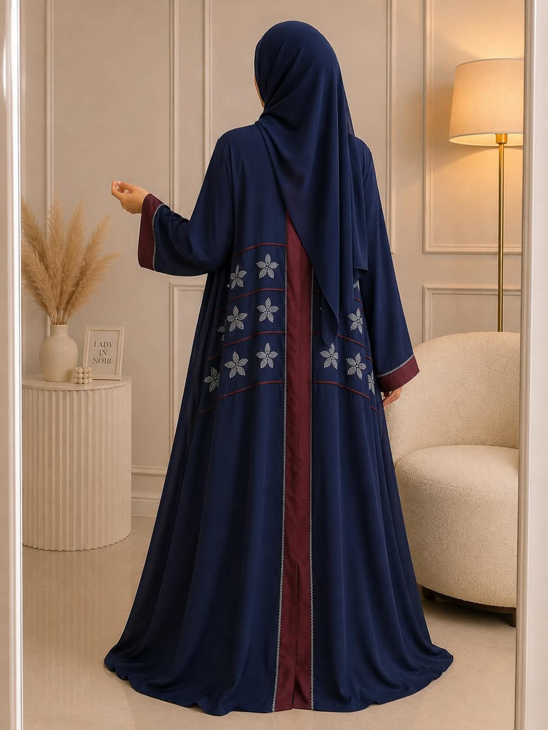 0369 - DOUBLE SHADED ABAYA | BLUE