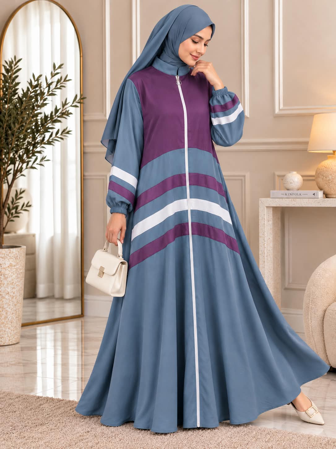 003 - ATUFAH FULLY STRIPE ABAYA | BXP