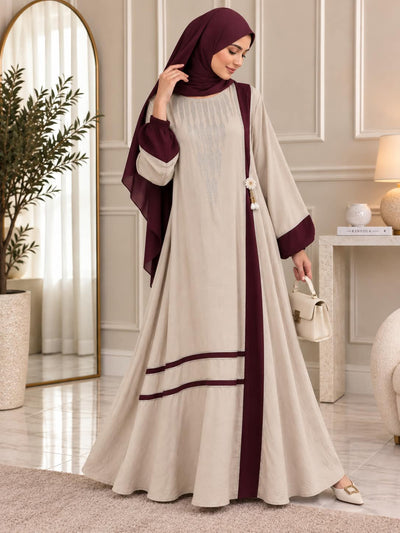 004 - TAZIA FULLY CLOSED ABAYA | NUDE